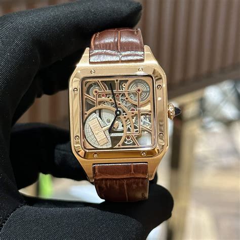 cartier santos 100 replica|cartier santos dumont skeleton.